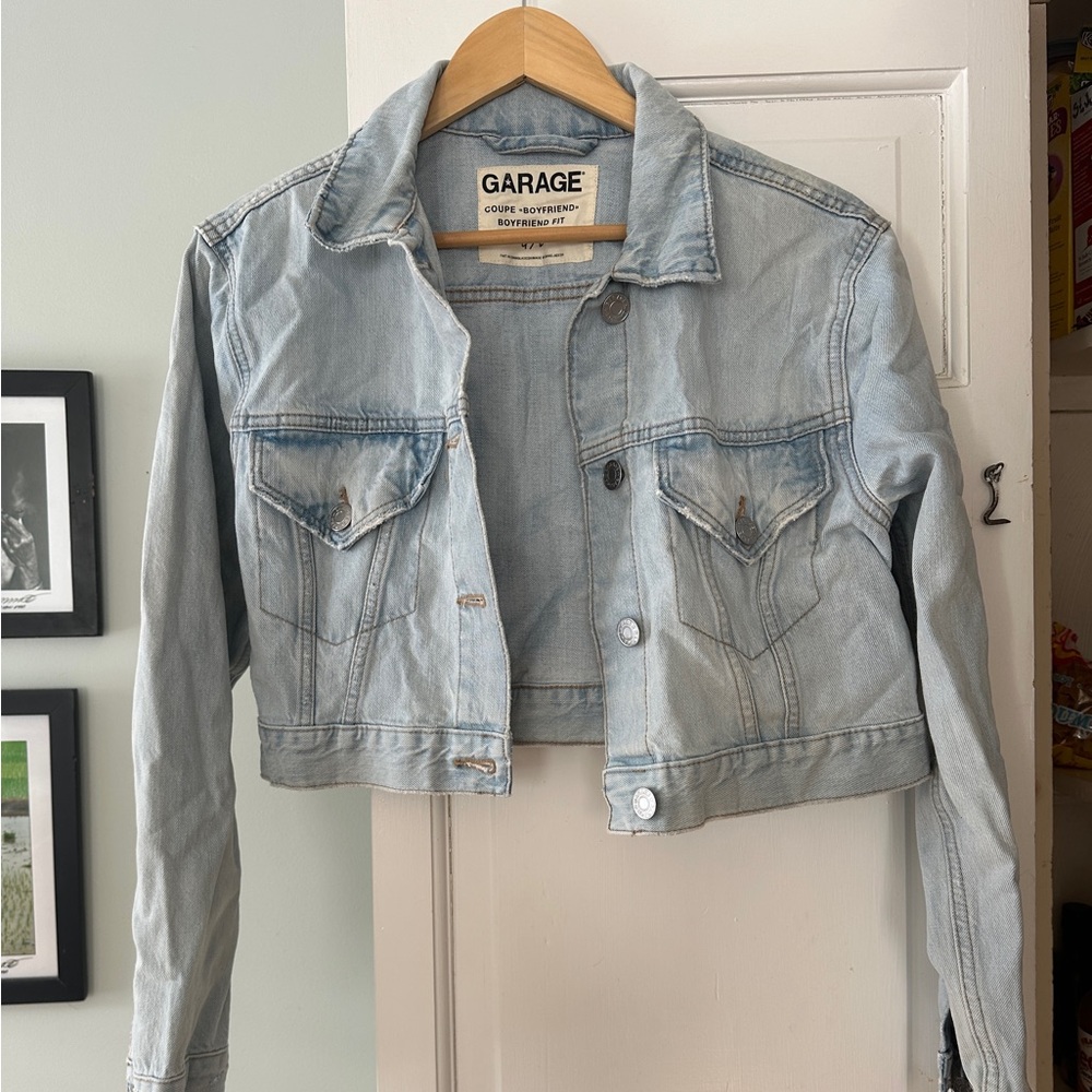 Garage Sky Blue Cropped Denim Jacket
